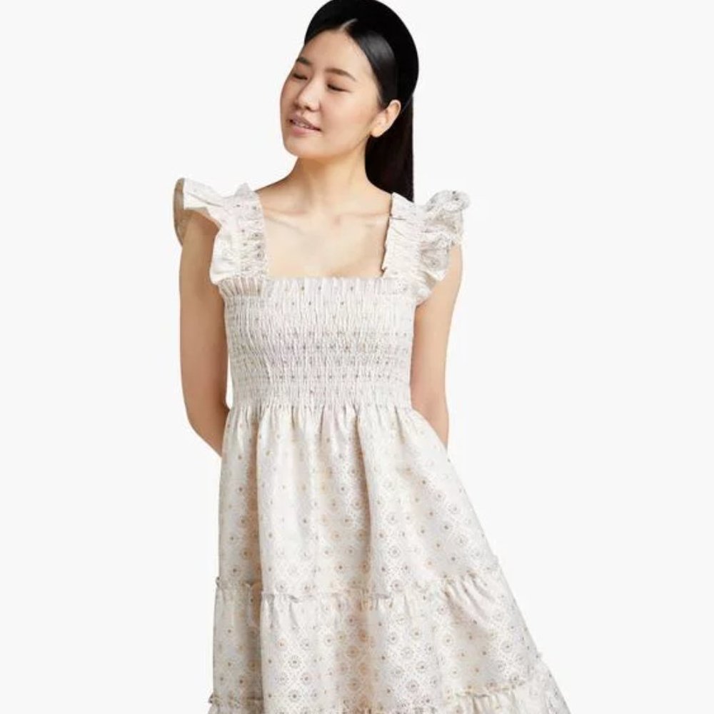 Hill House Ellie Nap Dress - Gold Jacquard